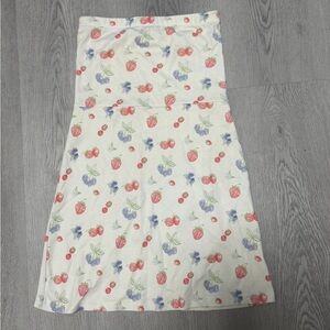 Djerf Avenue White Tube Dress with Strawberry & Berry Floral Print
